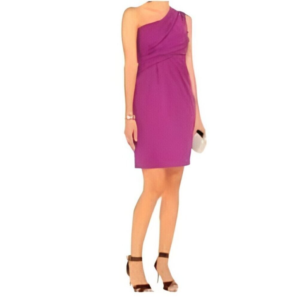 Moschino One-Shoulder Dress in Bright Magenta